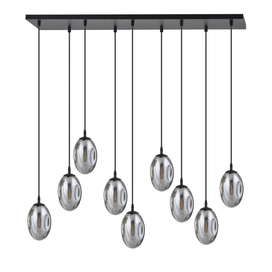 Lámpara colgante ASTRAL 9xE14/10W/230V negro/ahumado