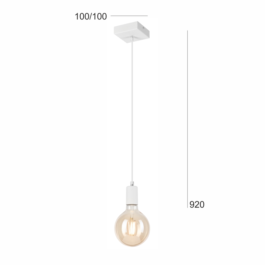 Lámpara colgante ASTRID 1xE27/60W/230V blanco