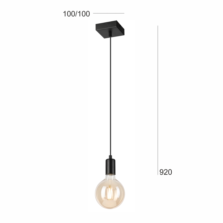 Lámpara colgante ASTRID 1xE27/60W/230V mate negro