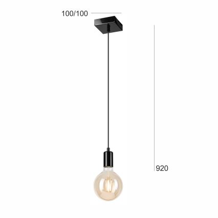 Lámpara colgante ASTRID 1xE27/60W/230V negro brillante