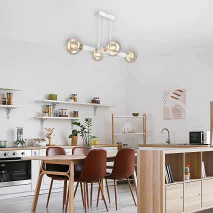 Lámpara colgante ASTRID 4xE27/60W/230V blanco