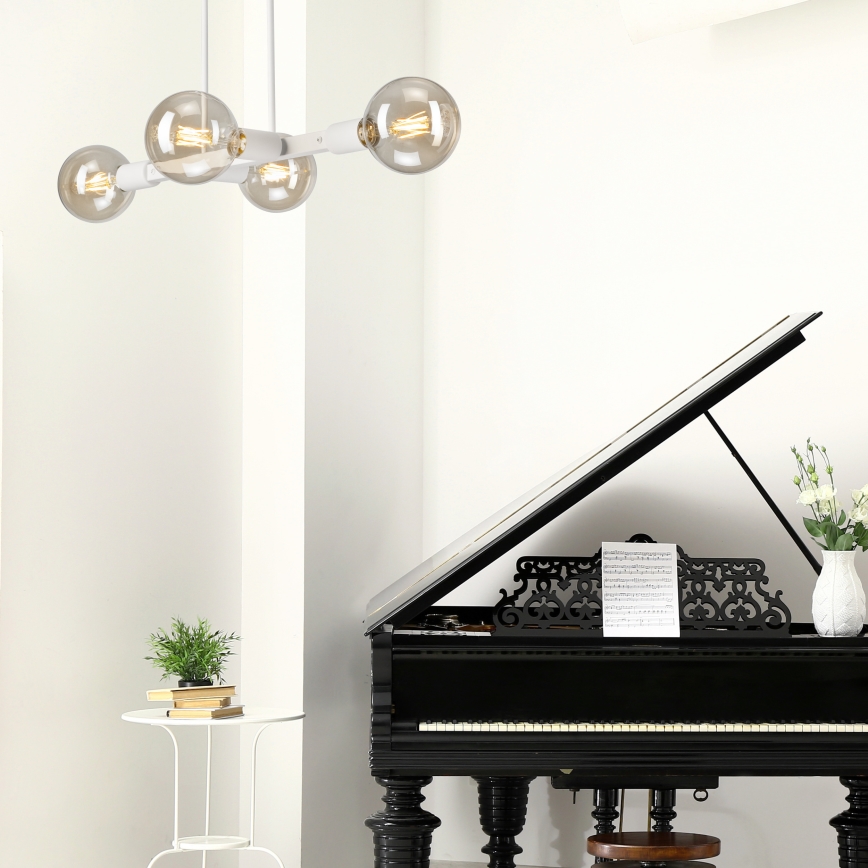 Lámpara colgante ASTRID 4xE27/60W/230V blanco
