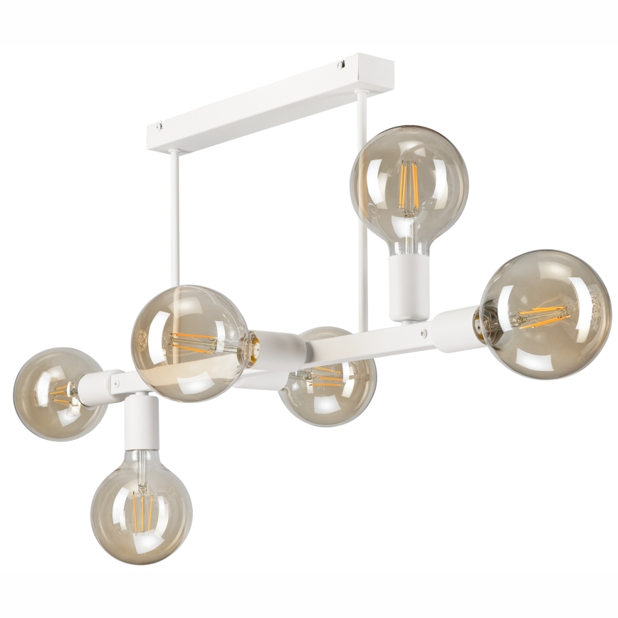 Lámpara colgante ASTRID 6xE27/60W/230V blanco