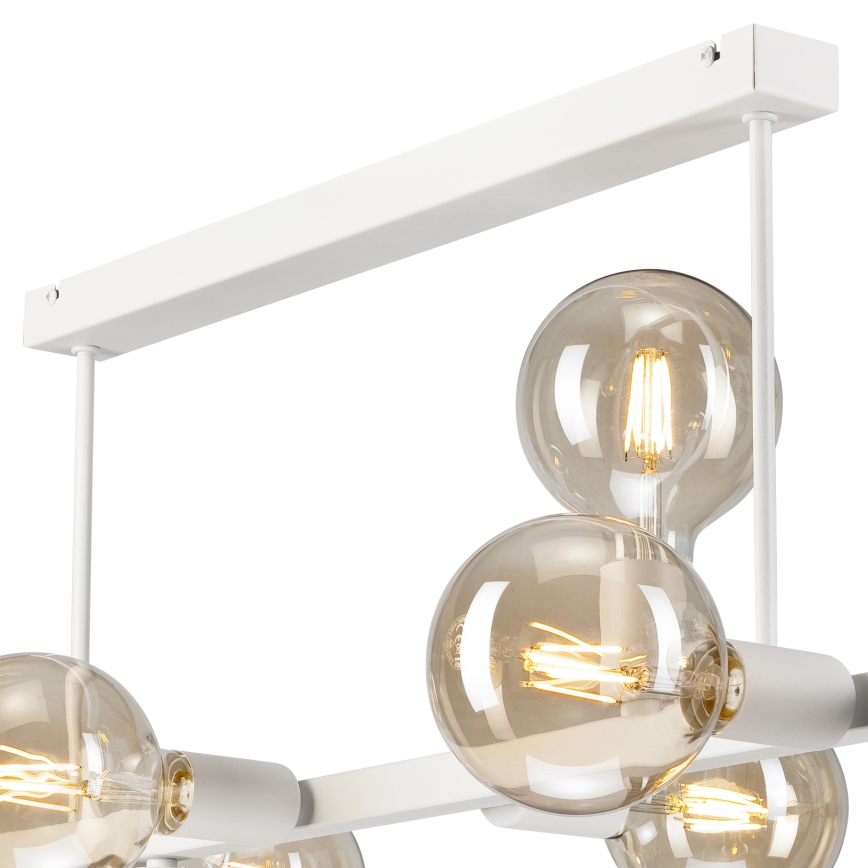 Lámpara colgante ASTRID 8xE27/60W/230V blanco