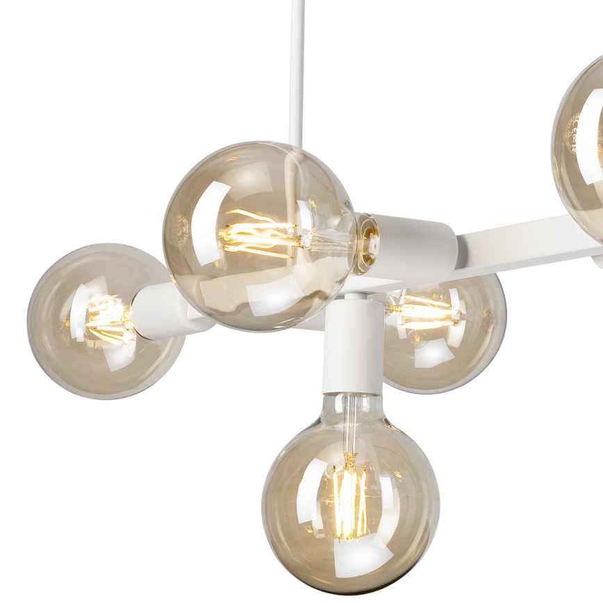 Lámpara colgante ASTRID 8xE27/60W/230V blanco