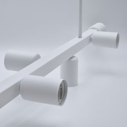 Lámpara colgante ASTRID 8xE27/60W/230V blanco