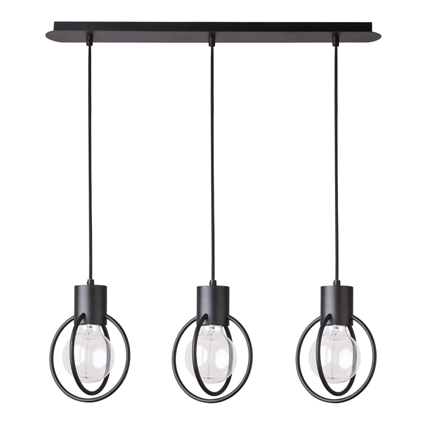 Lámpara colgante AURA 3xE27/60W/230V negro