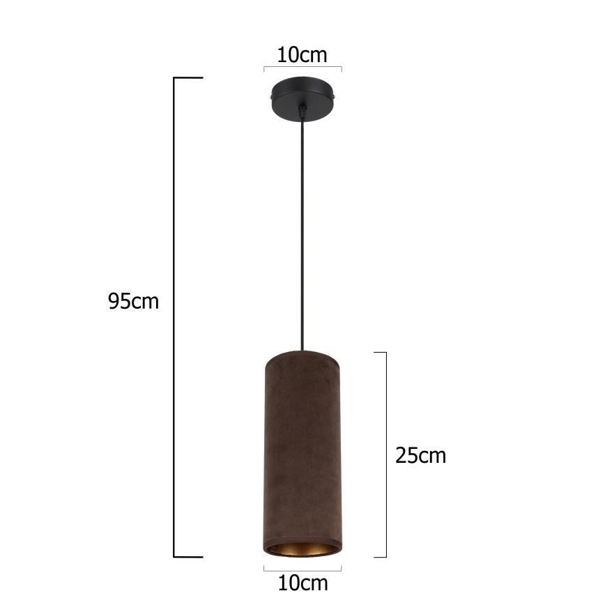 Lámpara colgante AVALO 1xE27/60W/230V marrón