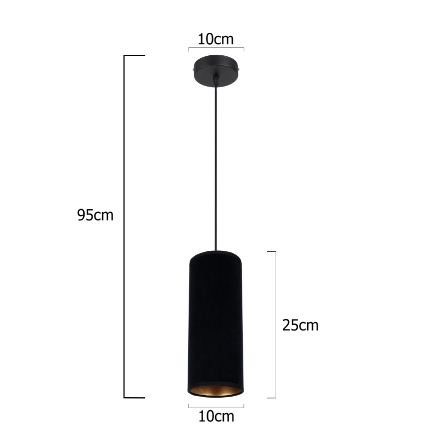 Lámpara colgante AVALO 1xE27/60W/230V negro