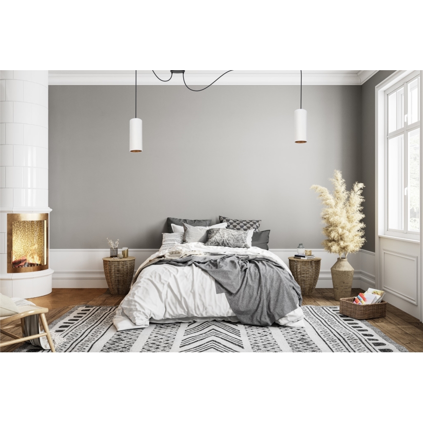 Lámpara colgante AVALO 2xE27/60W/230V araña blanco/cobre