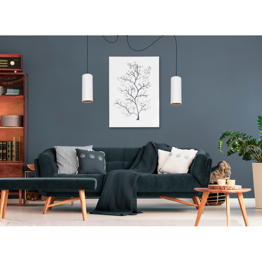 Lámpara colgante AVALO 2xE27/60W/230V araña blanco/cobre