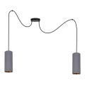 Lámpara colgante AVALO 2xE27/60W/230V araña gris