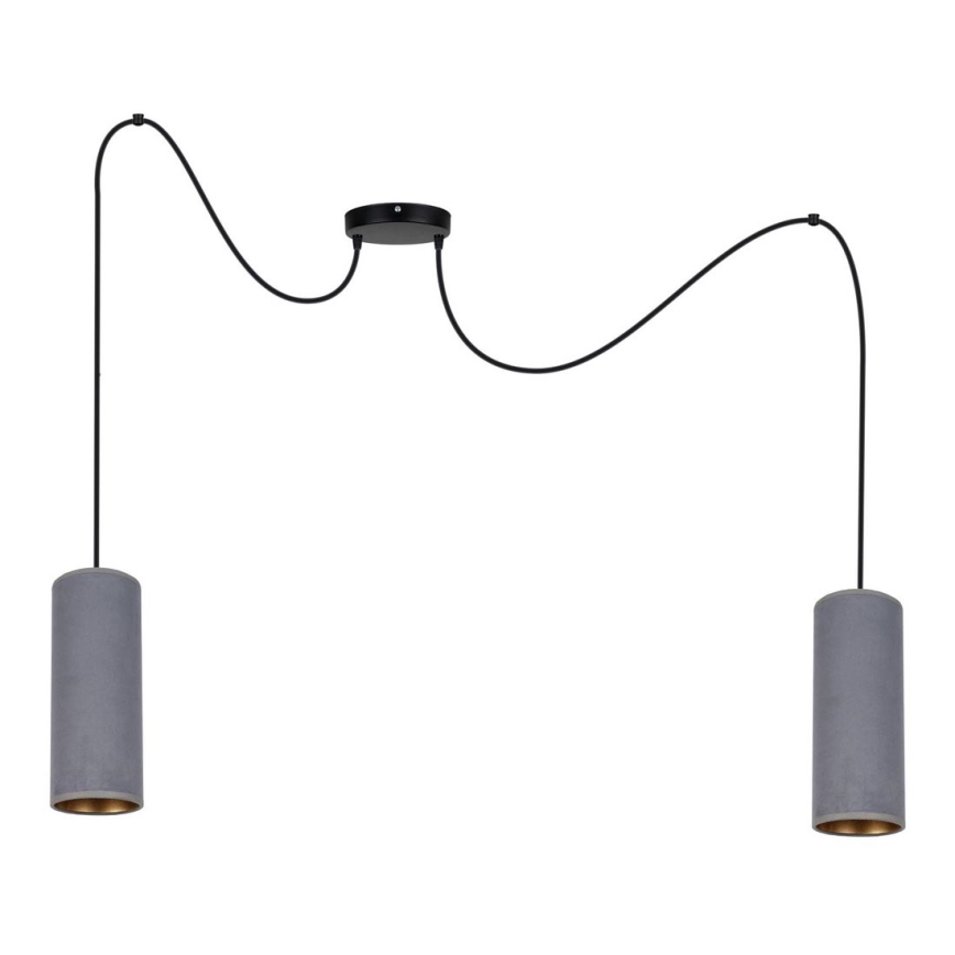 Lámpara colgante AVALO 2xE27/60W/230V araña gris