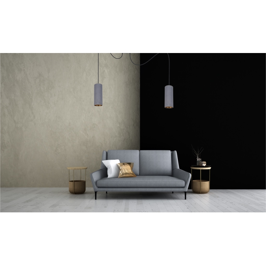 Lámpara colgante AVALO 2xE27/60W/230V araña gris