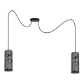 Lámpara colgante AVALO 2xE27/60W/230V araña gris/negro