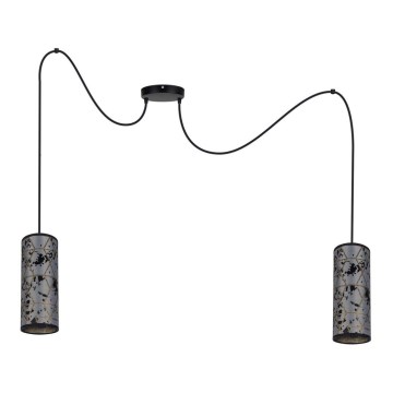 Lámpara colgante AVALO 2xE27/60W/230V araña gris/negro