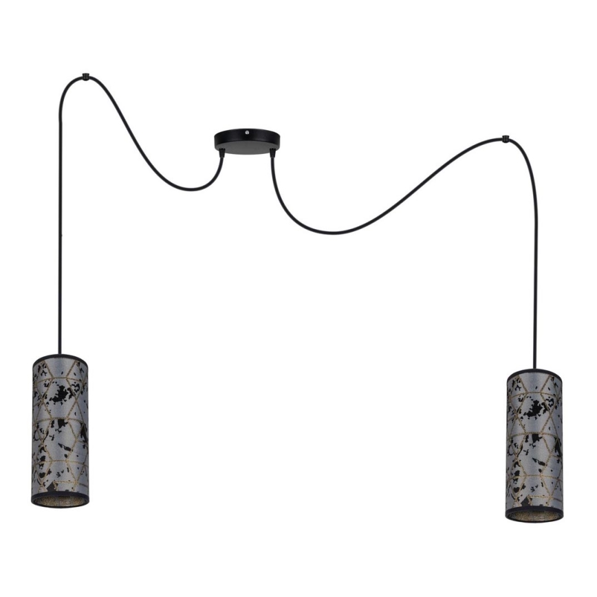 Lámpara colgante AVALO 2xE27/60W/230V araña gris/negro