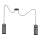Lámpara colgante AVALO 2xE27/60W/230V araña gris/negro