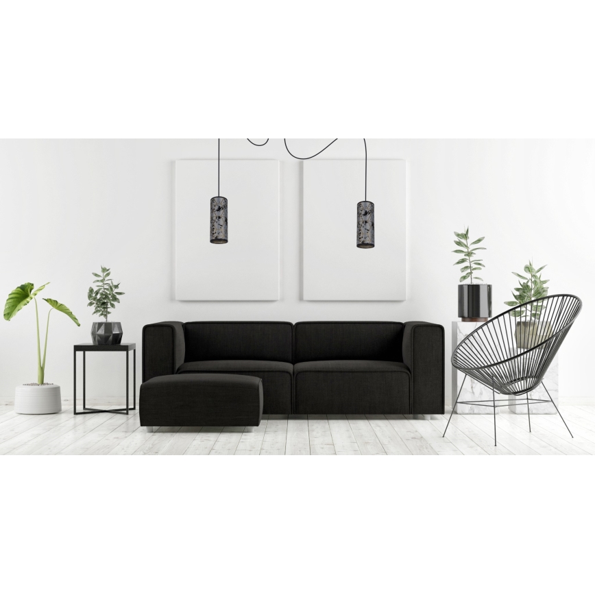 Lámpara colgante AVALO 2xE27/60W/230V araña gris/negro