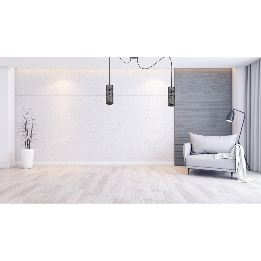 Lámpara colgante AVALO 2xE27/60W/230V araña gris/negro