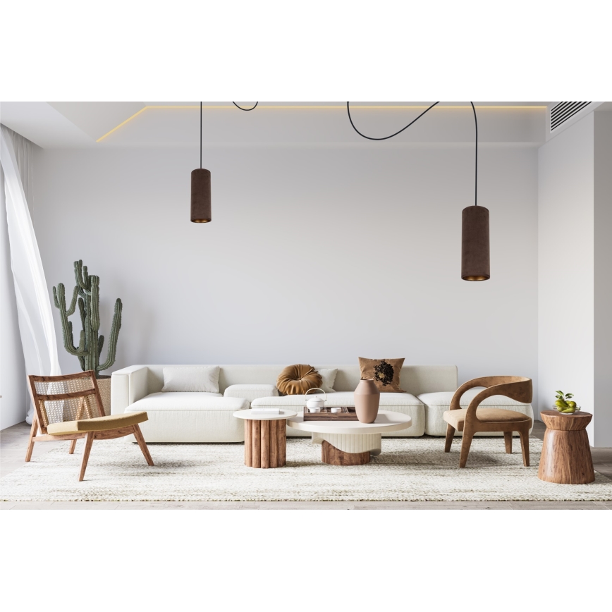 Lámpara colgante AVALO 2xE27/60W/230V araña marrón/cobre