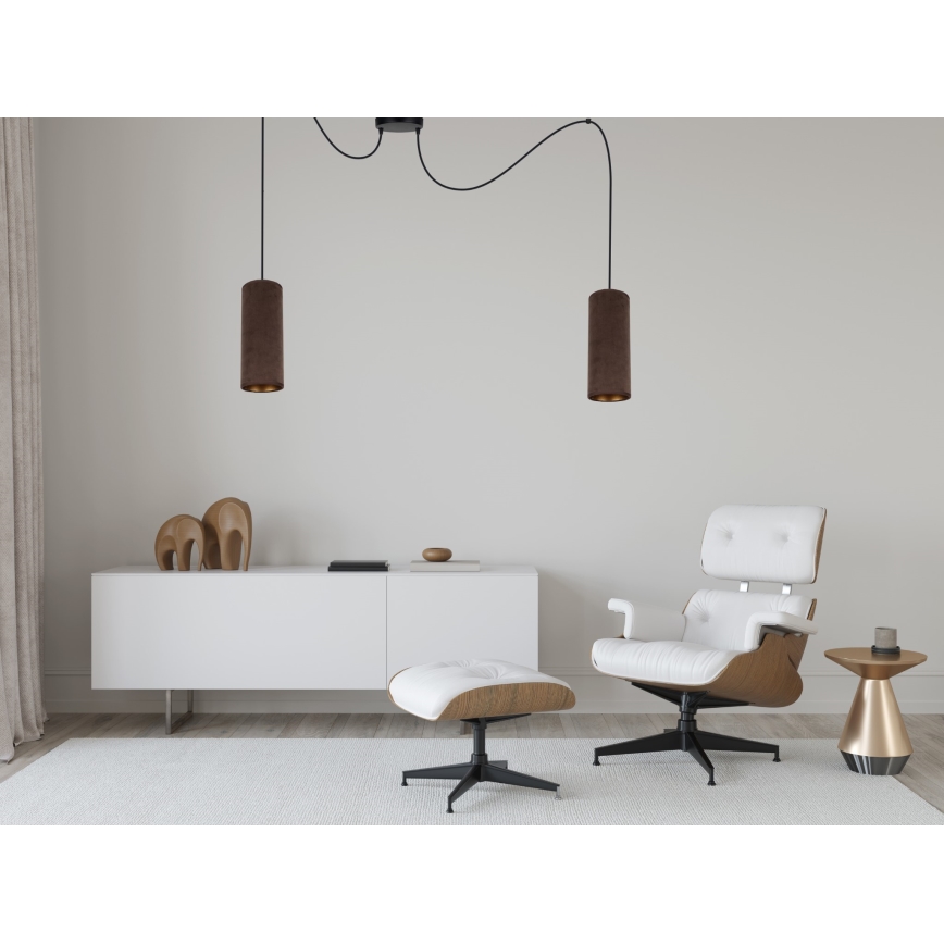 Lámpara colgante AVALO 2xE27/60W/230V araña marrón/cobre