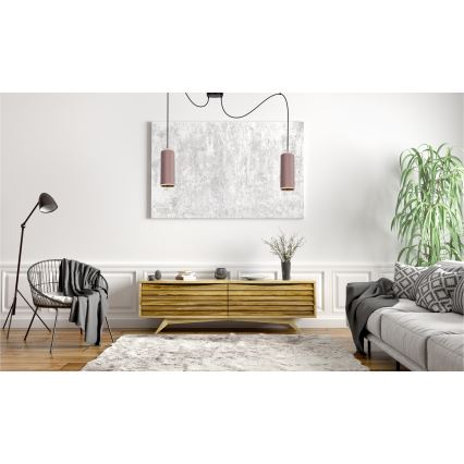 Lámpara colgante AVALO 2xE27/60W/230V araña rosa/cobre