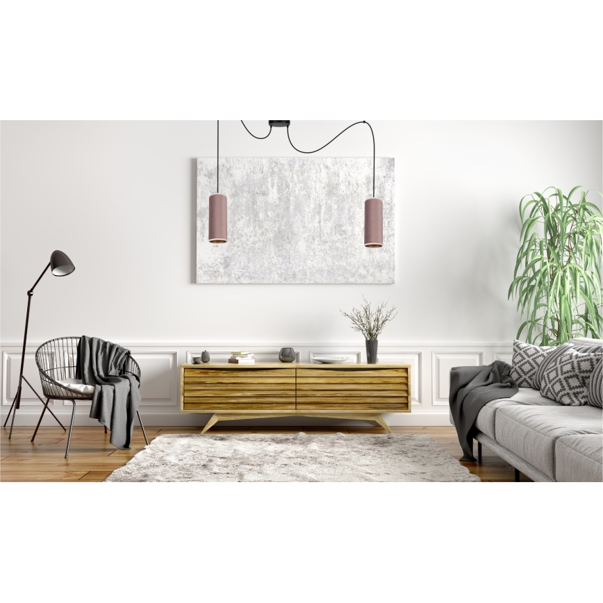 Lámpara colgante AVALO 2xE27/60W/230V araña rosa/cobre