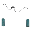 Lámpara colgante AVALO 2xE27/60W/230V araña turquesa/dorado