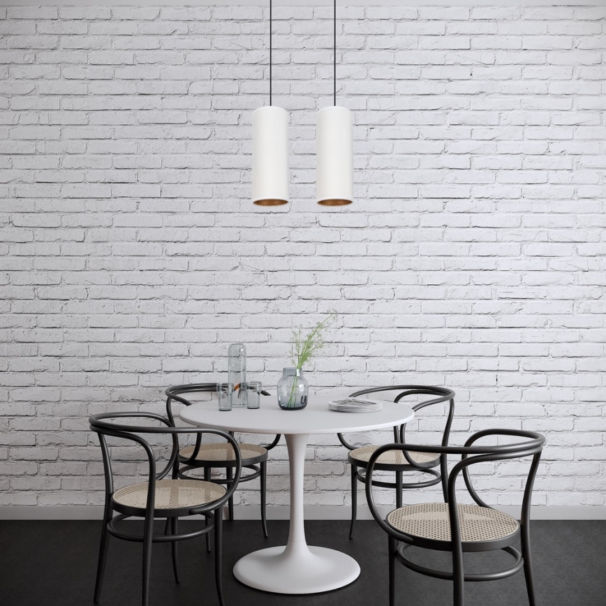 Lámpara colgante AVALO 2xE27/60W/230V blanco