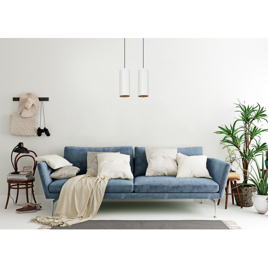 Lámpara colgante AVALO 2xE27/60W/230V blanco