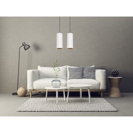 Lámpara colgante AVALO 2xE27/60W/230V blanco