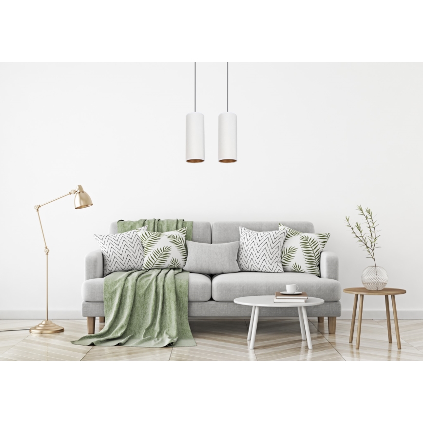 Lámpara colgante AVALO 2xE27/60W/230V blanco