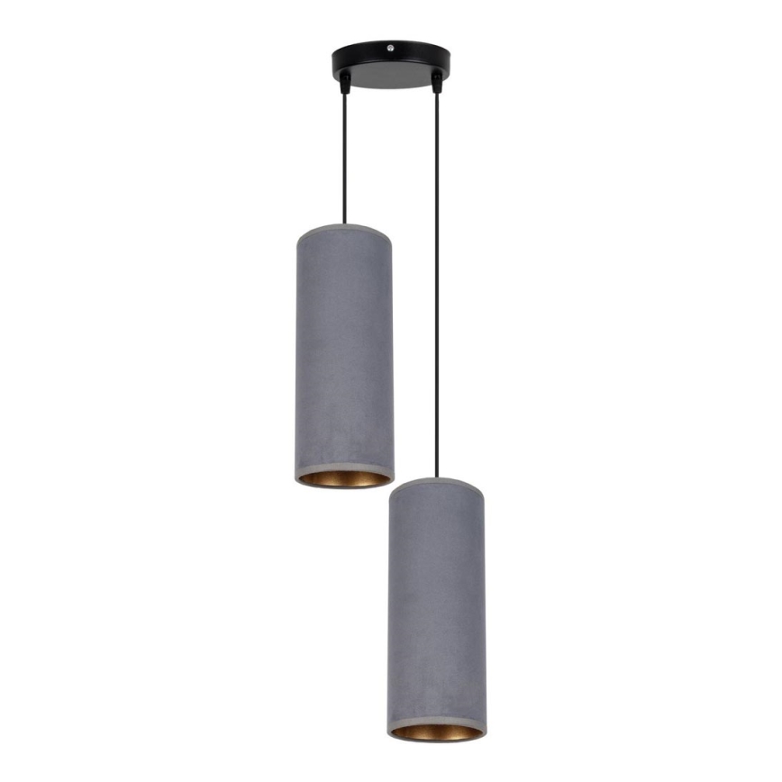 Lámpara colgante AVALO 2xE27/60W/230V diá. 20 cm gris