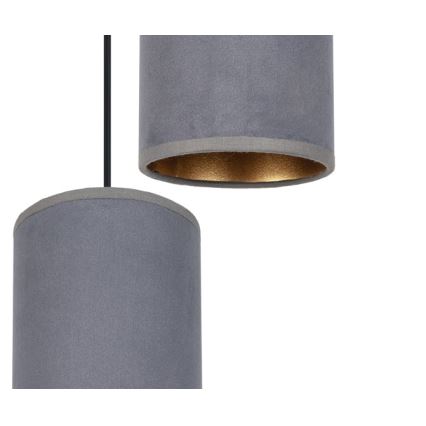 Lámpara colgante AVALO 2xE27/60W/230V diá. 20 cm gris