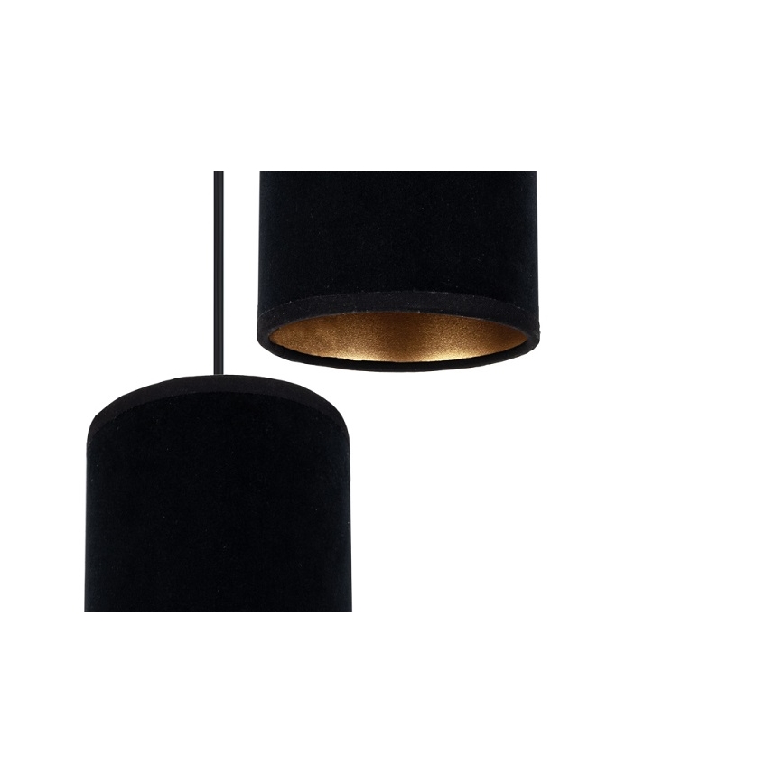 Lámpara colgante AVALO 2xE27/60W/230V diá. 20 cm negro