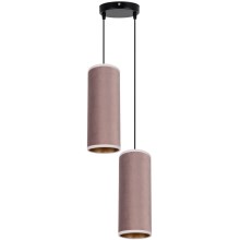Lámpara colgante AVALO 2xE27/60W/230V diá. 20 cm rosa