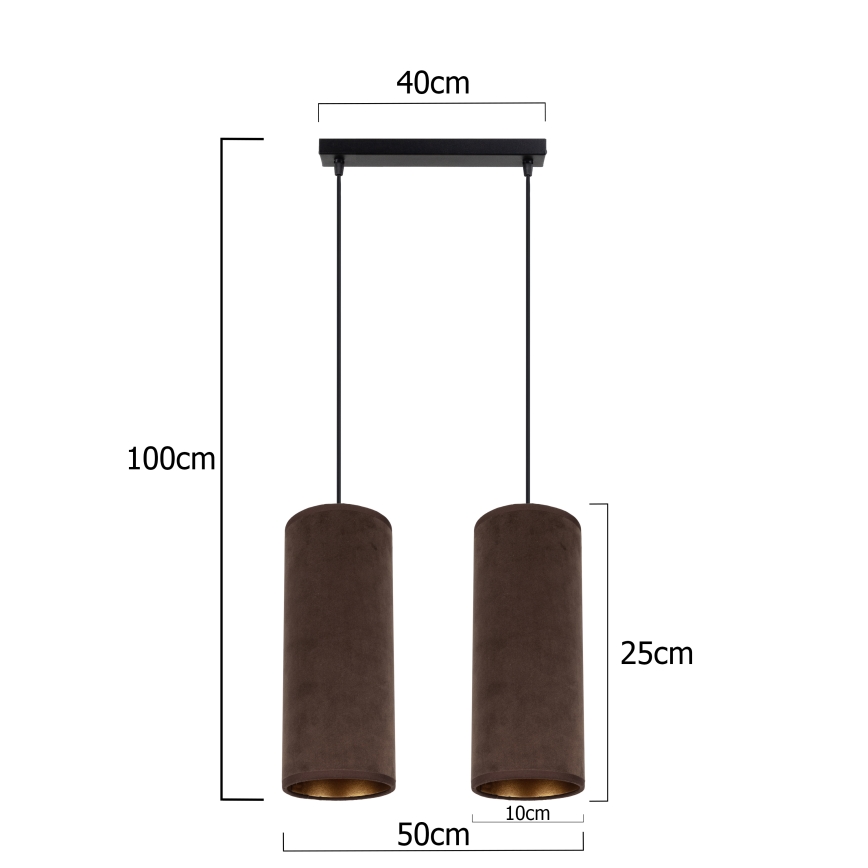 Lámpara colgante AVALO 2xE27/60W/230V marrón