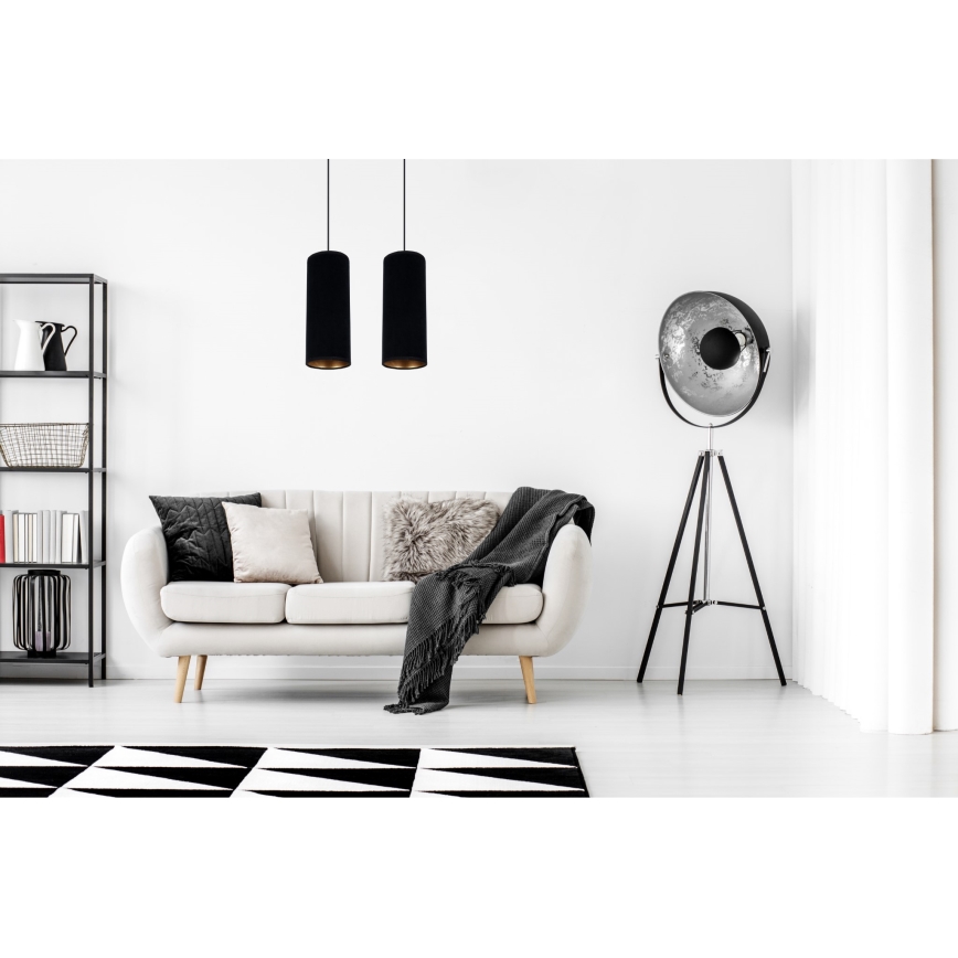 Lámpara colgante AVALO 2xE27/60W/230V negro