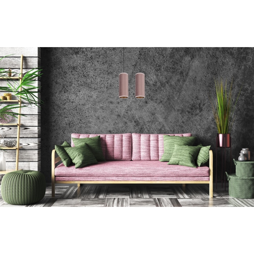 Lámpara colgante AVALO 2xE27/60W/230V rosa