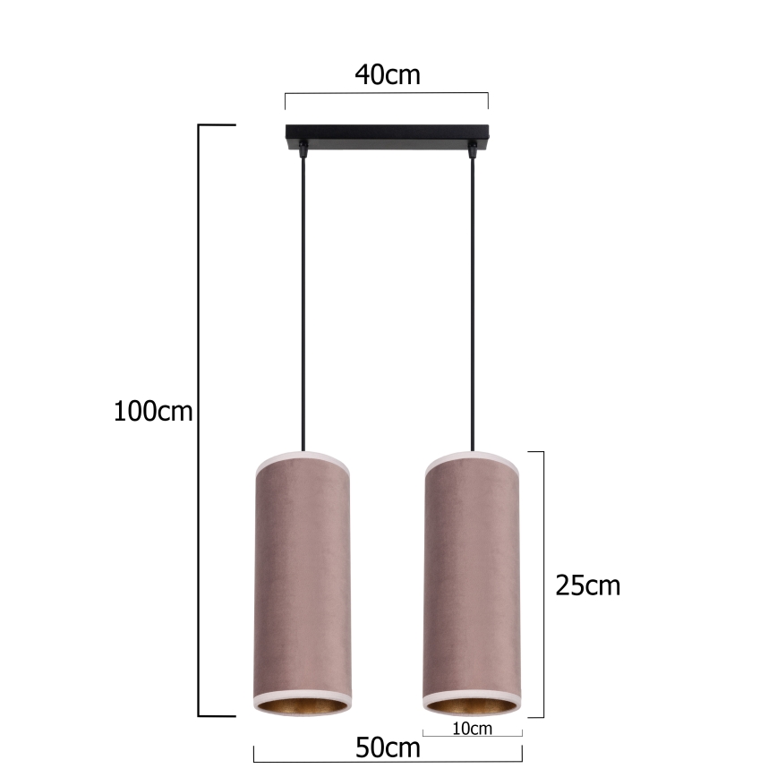 Lámpara colgante AVALO 2xE27/60W/230V rosa