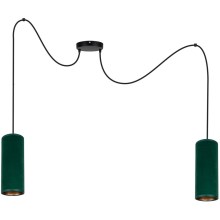 Lámpara colgante AVALO 2xE27/60W/230V verde