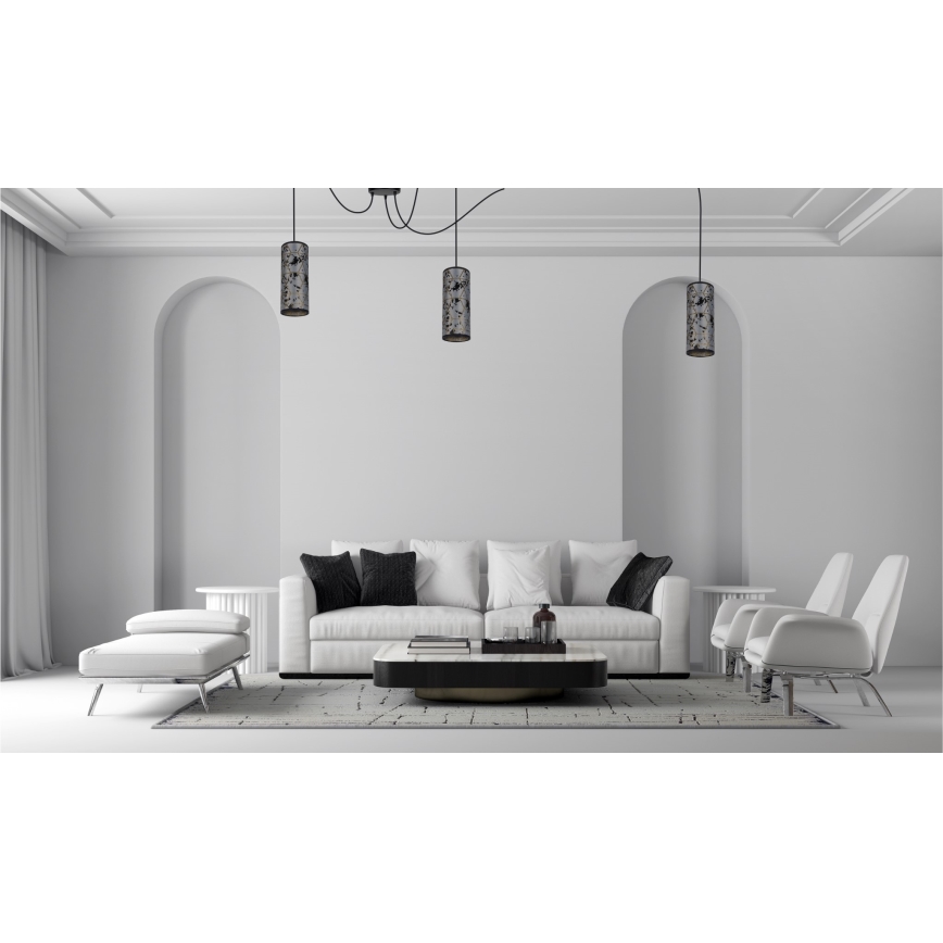 Lámpara colgante AVALO 3xE27/60W/230V araña gris/negro