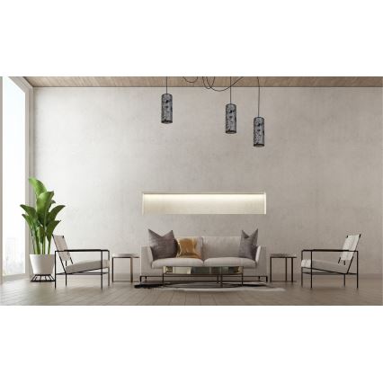 Lámpara colgante AVALO 3xE27/60W/230V araña gris/negro