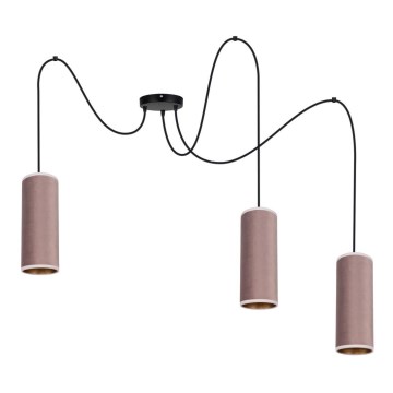 Lámpara colgante AVALO 3xE27/60W/230V araña rosa/cobre