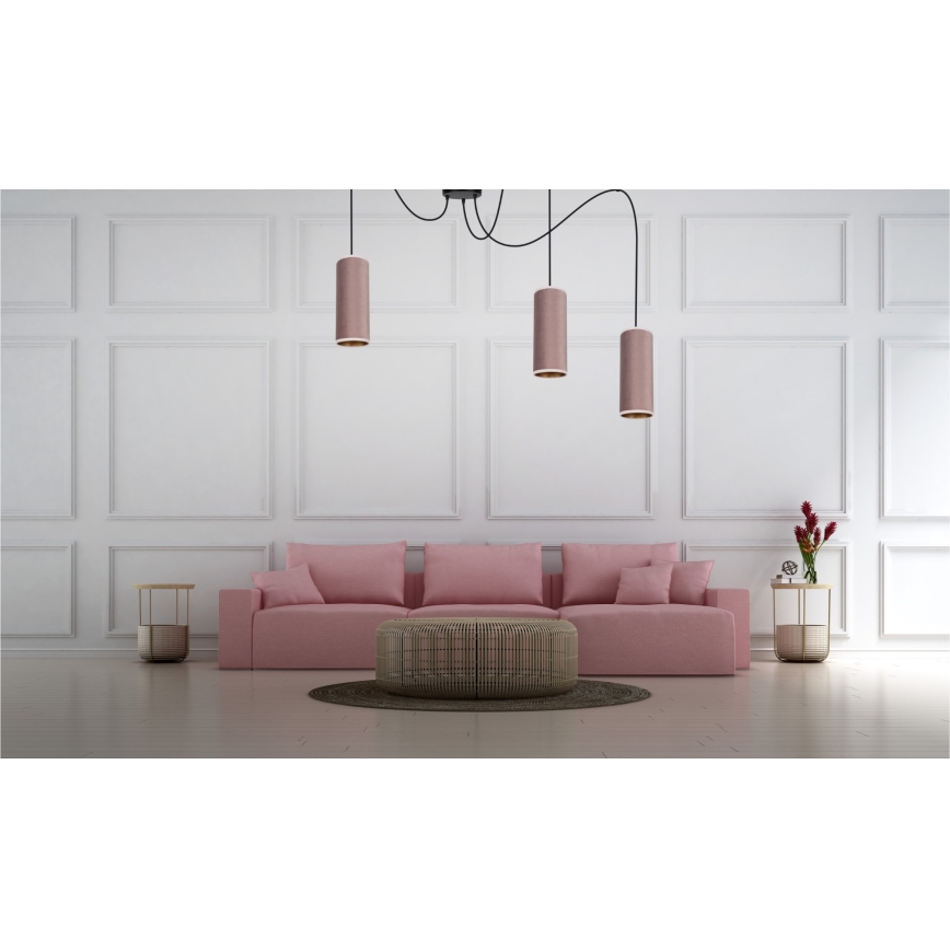 Lámpara colgante AVALO 3xE27/60W/230V araña rosa/cobre