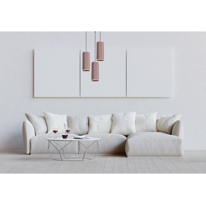 Lámpara colgante AVALO 3xE27/60W/230V diá. 35 cm rosa