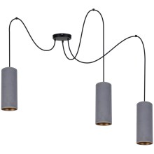 Lámpara colgante AVALO 3xE27/60W/230V gris