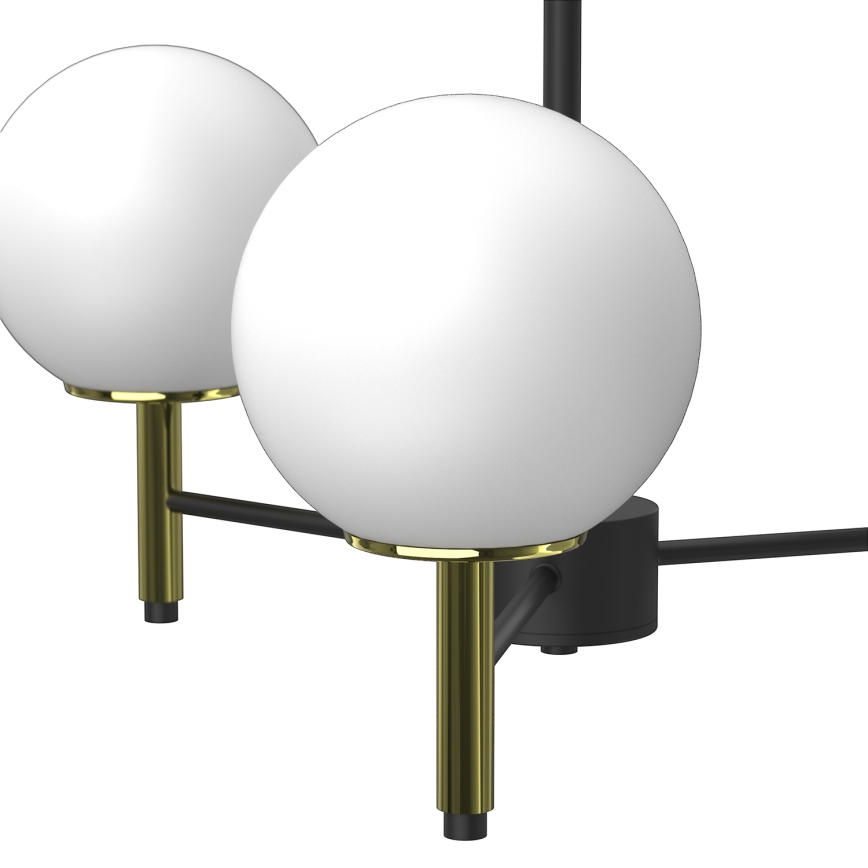 Lámpara colgante AWINION 3xE27/15W/230V blanco/dorado/negro
