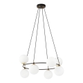 Lámpara colgante AZURA 8xE14/10W/230V negro/blanco